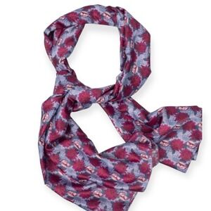 Bridgerton Satin‎ Scarf – Pink Floral Tea Cup Print – NWT